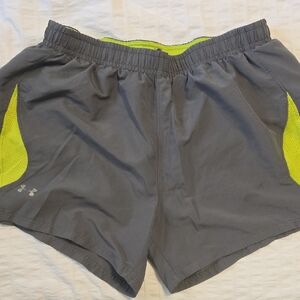 Under Armour Women's Athletic Shorts in Gray and Neon Yellow